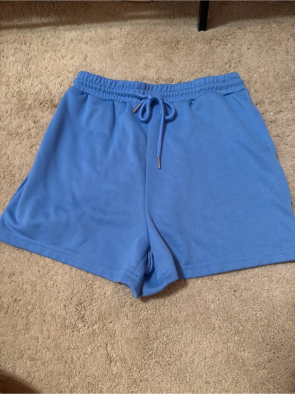 Blue shorts with drawstring waist and pockets. Size small. Nice lounge pants